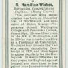 R. Hamilton-Wickes, Harlequin, Cambridge, and England. (Rugby Union.)