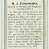 H. J. Kittermaster, Oxford University and England. (Rugby Union.)