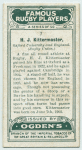 H. J. Kittermaster, Oxford University and England. (Rugby Union.)