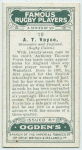 A. T. Voyce, Gloucester and England. (Rugby Union.)