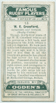 W. E. Crawford, Lansdown and Ireland. (Rugby Union.)