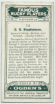 G. V. Stephenson, Queen's College, Belfast, and Ireland. (Rugby Union.)