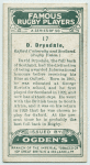 D. Drysdale, Oxford University and Scotland. (Rugby Union.)