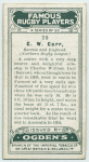 C. W. Carr, Barrow and England. (Northern Rugby League.)
