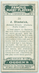J. Chadwick, Rochdale Hornets. (Northern Rugby League.)
