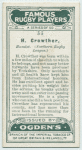 H. Crowther, Hunslet. (Northern Rugby League.)