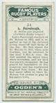 L. Fairclough, St. Helens and England. (Northern Rugby League.)