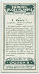 R. Kendall, Keighley. (Northern Rugby League.)