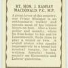 Rt. Hon. J. Ramsay Macdonald, P.C. M.P.