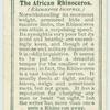 The African Rhinoceros.