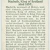 Macbeth, King of Scotland (died 1057).
