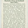 Macbeth, King of Scotland (died 1057).