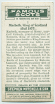 Macbeth, King of Scotland (died 1057).