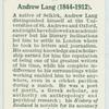 Andrew Lang (1844-1912).