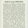 Andrew Lang (1844-1912).
