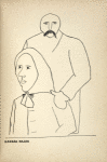 Woman with head scarf and man with mustache