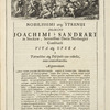 Head-piece.] Nobilissimi atq; Strenui Domini Joachimi â Sandrart in Stockaw, Serenisi mi Ducis Neoburgici Consiliari Vita atg opera [...] Argumentum.