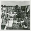 View from the roof of Falcone Funeral Home. 325 Smith Ave., Carroll Gardens, Brooklyn. July 13, 1978. Gardens between President & Carroll Streets.