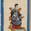 Mandarins and their Ladies. [Woman sitting on a throne wearing purple tunic with cloud pattern]