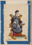 Mandarins and their Ladies. [Woman sitting on a throne wearing purple tunic with cloud pattern]