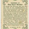 Nine days of wonder.