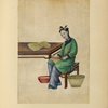 Woman making skeins of thread