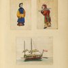 Woman ; Man with a sword ; Boat