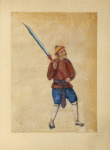 Man with long-handled blade