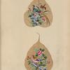 Two birds painted on leaves