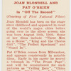 Joan Blondell and Pat O'Brien in "Off the record."