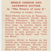 Merle Oberon and Laurence Olivier in "The divorce of Lady X."
