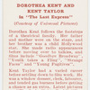 Dorothea Kent and Kent Taylor in "The last express."
