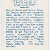 George Burns and Gracie Allen in "Love in bloom."