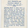 Kay Francis and George Brent in "Living on velvet."