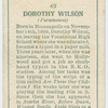 Dorothy Wilson.