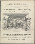 Janes, Beebe & Co. No. 356 Broadway, New York, Manufactures of Ornamental Iron Work, Hot Air and Hot Water Furnaces, and Beeve's Kitchen Ranges