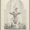 Fountain with child figures and swan, two female sea gods