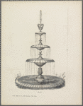 Design of four-tiered fountain with seahorses at pinnacle