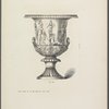 Urn with frieze of nude soldiers and female figures gathered around statue of female figure with bow and arrow [Diana?]