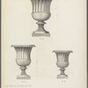 Designs of three urns with scalloped decoration