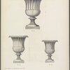 Three urns with scalloped decorations