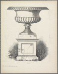 Design of large footed basin with scalloped decoration on pedestal