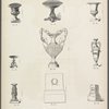 Nine designs for basins, vases, and pedestals