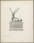 Design of stag in lying position on pedestal