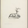 Stag in lying position on low base, one leg forward