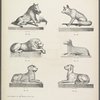 Various animals: boar, wolf, lion, sheep, and dogs, on low bases