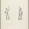 Designs of two classical soldiers holding lamps