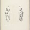 Two soldiers in historic costume holding lamps