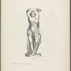 Female figure wearing thin drapery, holding tall vase
