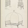 Three designs for folding bed frames